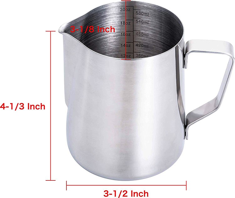 環境に優しいAmazon Hot Sellingマルチサイズ304ステンレススチールラテカフェミルクフォームピッチャー