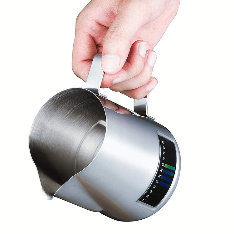 PERS 20OZ 600MLコーヒーミルクカプチーノラテアート泡立てピッチャーバリスタ水差しカップの測定ペンが付いています