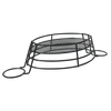 楕円形のブラックワイヤーメッキフライパフラチップサービングバスケットチップドーナツディスプレイラック